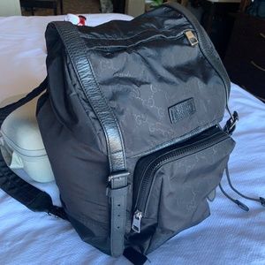 Gucci Nylon Monogram back pack.